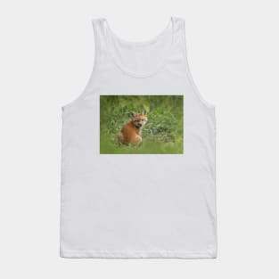 Red fox kit in the grass Tank Top